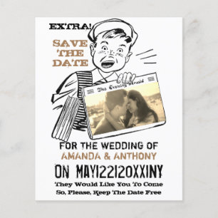Lustige Budget-Spar-Save-the-Date-Foto-Anpassung Flyer