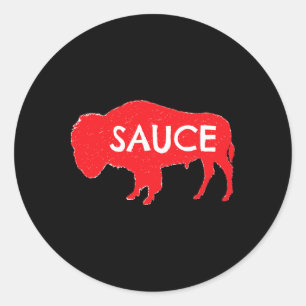 Lustige Buffalo-Sauce-Grafik Heiße Flügel Scharfes Runder Aufkleber