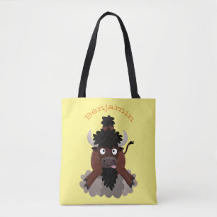 Lustige Büffel-Bison-Cartoon-Illustration