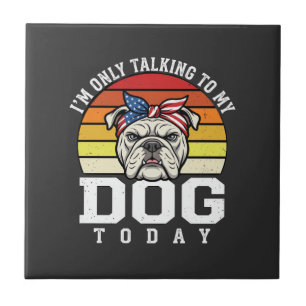 Lustige Bulldogge Hundeliebhaber Retro Zitat Fliese
