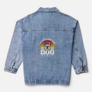 Lustige Bulldogge Hundeliebhaber Retro Zitat Jeansjacke