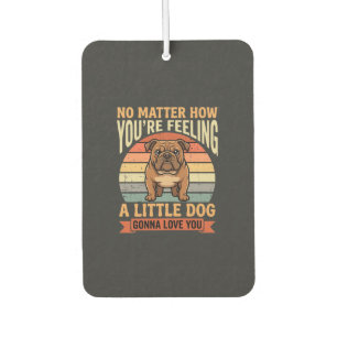 Lustige Bulldogge Liebeszitat Retro Hund Autolufterfrischer