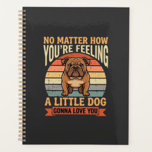 Lustige Bulldogge Liebeszitat Retro Hund Planer