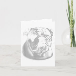 Lustige Bulldogge raucht Zigarette Illustration Karte