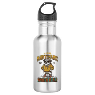 Lustige Bulldogge-Zitat Vintage-Gravur T-Shirt Des Edelstahlflasche