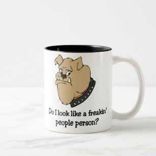 Lustige Bulldoggen-Tasse Zweifarbige Tasse