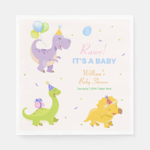 Lustige bunte Dinosaurier-Ballon-Party-Baby-Dusche Serviette