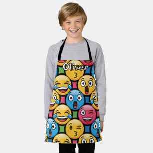 Lustige bunte Emoji-Gesichter Schürze