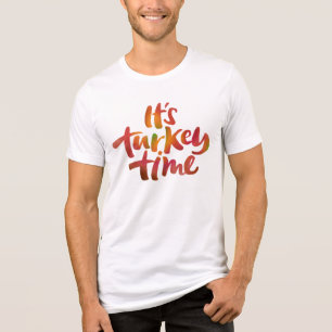Lustige Bunte Es ist Truthahn-Zeit Erntedankfest E Tri-Blend Shirt