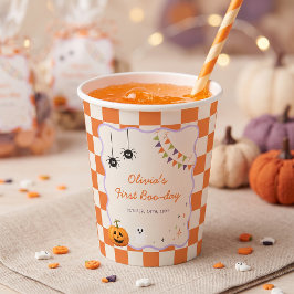 Lustige bunte Halloween-Geburtstagspapierbecher Pappbecher