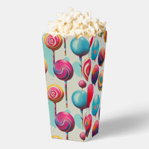 Lustige Bunte Lutscher Popcorn Geschenkschachtel