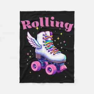 Lustige Bunte Rollschuh Fähigkeiten Straßenparty B Fleecedecke