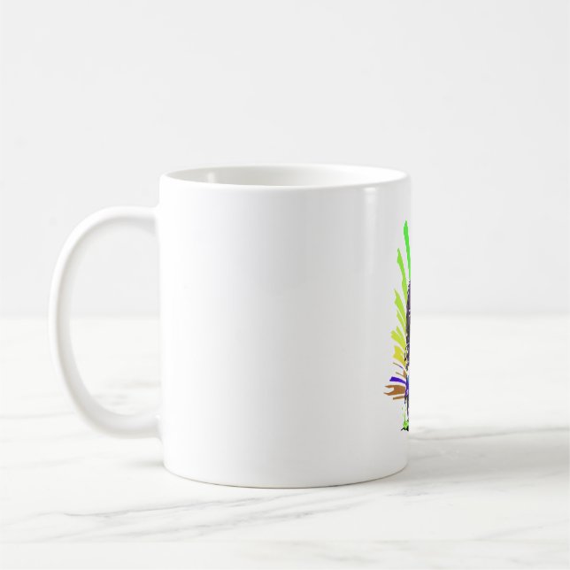 Lustige bunte Schildkröte auf einem Roller  Kaffeetasse (Links)