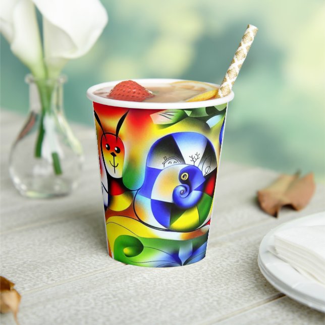 Lustige bunte Schnecke Pappbecher (In Situ)