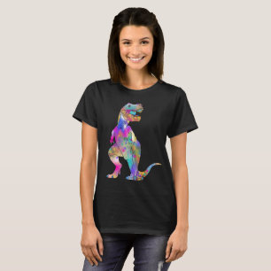 Lustige Bunte T Rex Psychedelische Dinosaurier Kun T-Shirt