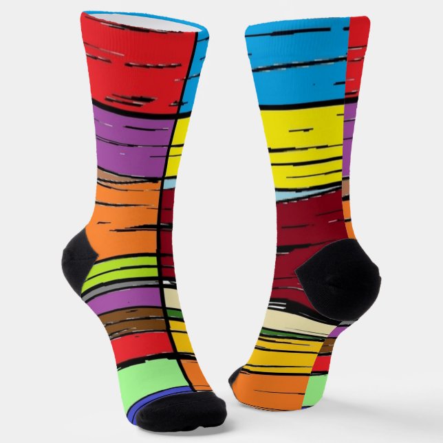 Lustige, bunte und trendige Crew Socken (Gewinkelt)