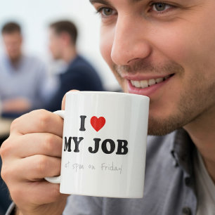 Lustige Büro-Tasse - i-Liebe mein Job Tasse