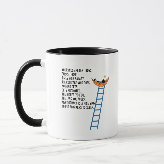 Lustige Bürohierarchie & Chef Tasse (Links)