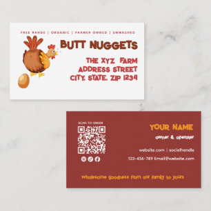 Lustige Butt Nuggets Farm Frische Eier Geschäftska Visitenkarte