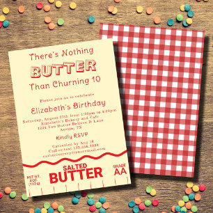 Lustige Butter-Themen-Geburtstagsfeier für Kinder Einladung