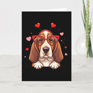Lustige Bysset Hound Kopfband Herz Valentinstag Da Karte
