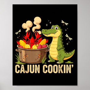 Lustige Cajun Louisiana Kochen Alligator Crawfish Poster