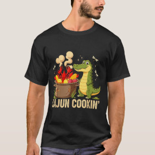 Lustige Cajun Louisiana-Kochkessel-Alligator-Crawf T-Shirt