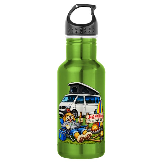 Lustige Camper Van Rough Life Wasserflasche (Vorderseite)
