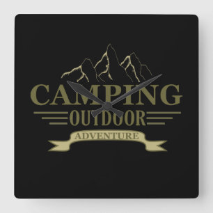 Lustige Camping-Camper-Sprüche für Camper Quadratische Wanduhr