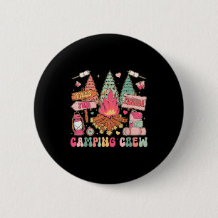 Lustige Camping-Crew Lagerfeuer passende Familie S Button