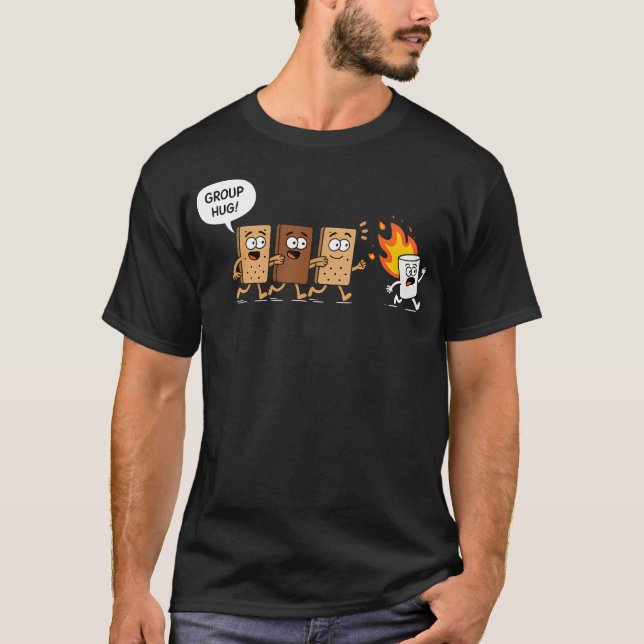 Lustige Camping-S'Mores-Gruppenumarmung Süße Marsh T-Shirt (Vorderseite)