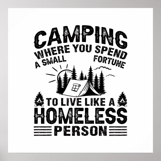 Lustige Camping-Sprüche Poster (Vorne)