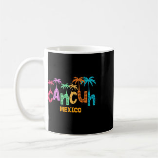Lustige Cancun Mexiko Palme Bunte Typografie Kaffeetasse