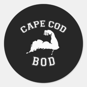 Lustige Cape Cod Bod Machusetts Sommer Strand Fitn Runder Aufkleber