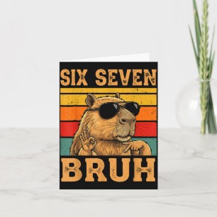 Lustige Capybara 67 Meme Six Seven Bruh Jungen Tee Karte