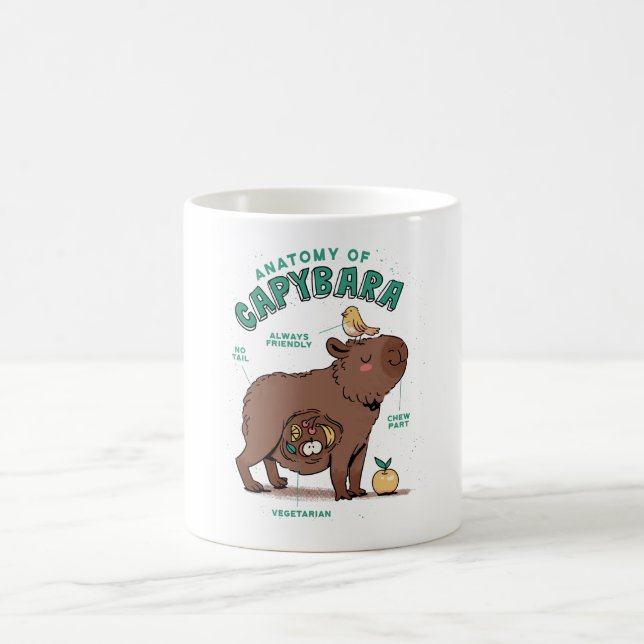 Lustige Capybara-Anatomie  Kaffeetasse (Mittel)