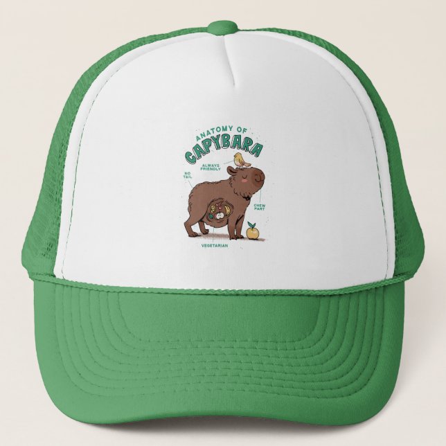 Lustige Capybara-Anatomie Truckerkappe (Vorderseite)