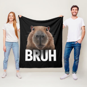 Lustige Capybara Bruh  Fleecedecke