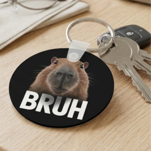 Lustige Capybara Bruh Meme Tiergesicht Schlüsselanhänger