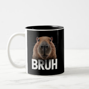 Lustige Capybara Bruh  Zweifarbige Tasse