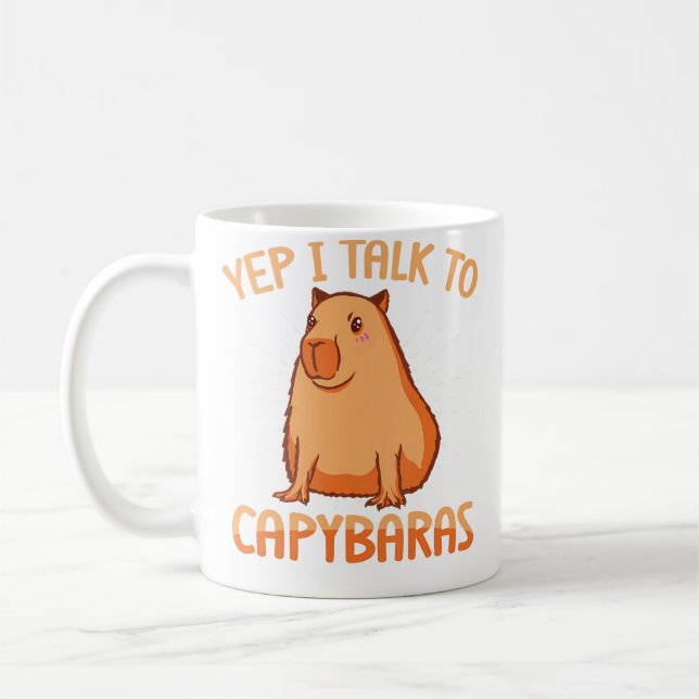 Lustige Capybara Carpincho Jep, ich rede mit Capyb Kaffeetasse (Links)