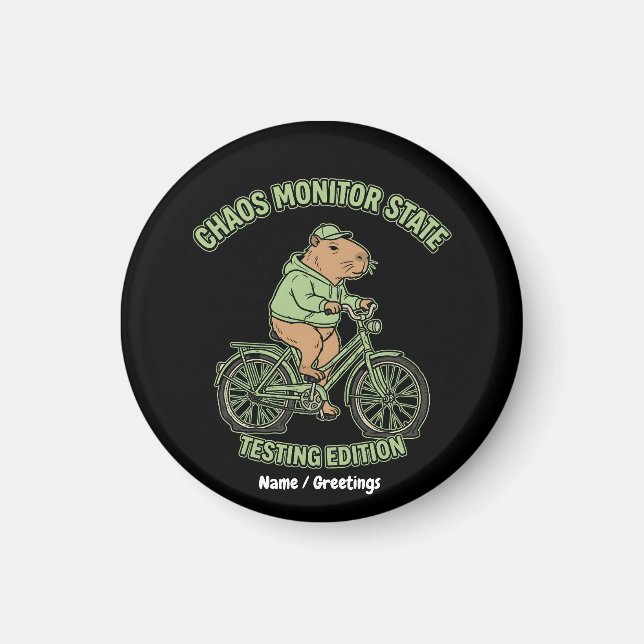 Lustige Capybara-Chaos-Monitor-State-Testing-Editi Magnet (Vorne)
