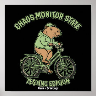 Lustige Capybara-Chaos-Monitor-State-Testing-Editi Poster