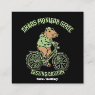 Lustige Capybara-Chaos-Monitor-State-Testing-Editi Quadratische Visitenkarte