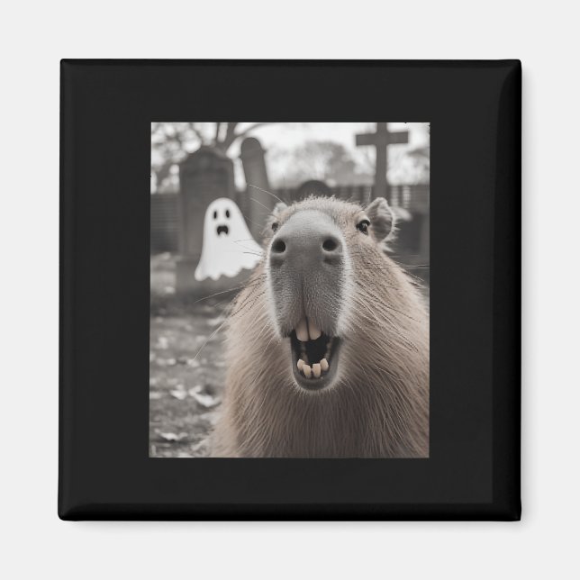 Lustige Capybara-Geist Halloween-Kostüm Capybara H Magnet (Vorne)