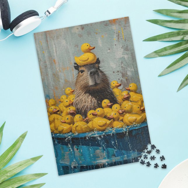 Lustige Capybara-Gummiente Pool-Puzzle Puzzle (Von Creator hochgeladen)