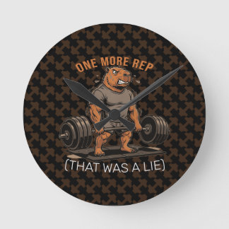 Lustige Capybara-Gym Ein weiterer Wiederholung Das Runde Wanduhr