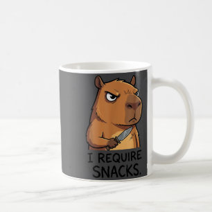 Lustige Capybara Ich benötige Snacks Männer Frauen Kaffeetasse