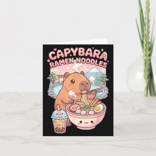 Lustige Capybara-Nudel-Ramen-Kawaii-Capybara beim Karte