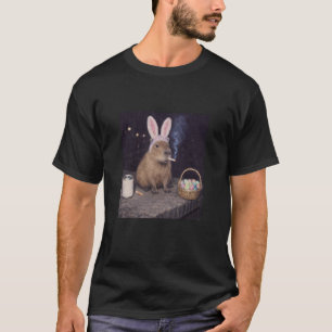 Lustige Capybara Retro-Hasenohren rauchen Osterei T-Shirt